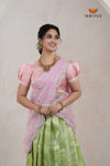 Premium Collection Green Silk Premium Half Saree | Lehenga For Girls
