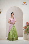 Premium Collection Green Silk Premium Half Saree | Lehenga For Girls