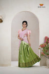 Premium Collection Green Silk Premium Half Saree | Lehenga For Girls