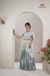 Premium Collection Grey Silk Premium Half Saree | Lehenga For Girls
