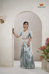 Premium Collection Grey Silk Premium Half Saree | Lehenga For Girls