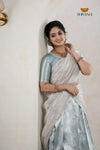 Premium Collection Grey Silk Premium Half Saree | Lehenga For Girls