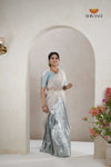 Premium Collection Grey Silk Premium Half Saree | Lehenga For Girls