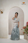 Premium Collection Grey Silk Premium Half Saree | Lehenga For Girls