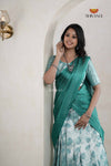 Premium CollectionRamer Green Silk Premium Half Saree | Lehenga For Girls