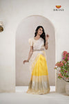 Premium Collection Yellow Silk Premium Half Saree | Lehenga For Girls