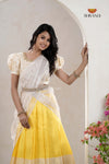 Premium Collection Yellow Silk Premium Half Saree | Lehenga For Girls