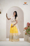 Premium Collection Yellow Silk Premium Half Saree | Lehenga For Girls