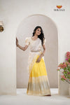 Premium Collection Yellow Silk Premium Half Saree | Lehenga For Girls