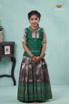 Green Silver Fire Alpha Traditional Pavadai Sattai For Girls !!!