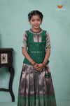 Green Silver Fire Alpha Traditional Pavadai Sattai For Girls !!!