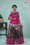 Pink Silver Fire Alpha Traditional Pavadai Sattai For Girls !!!
