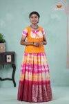 Pink Shibori Fire Alpha Pavadai Set For Kids !!!