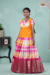 Pink Shibori Fire Alpha Pavadai Set For Kids !!!