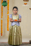 Festive Collection - Green Floral Spindle Pattu Pavadai !!!
