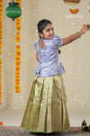 Festive Collection - Green Floral Spindle Pattu Pavadai !!!