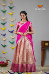 Pink Spiral Tree Traditional Half Saree | Lehenga For Girls !!!