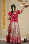 Red Traditional Spiral Tree Pattu Pavadai !!!