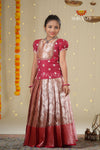 Red Traditional Spiral Tree Pattu Pavadai !!!