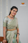 Festive Collection - Sky Blue Tiny Checks Traditional Half Saree | Lehenga For Girls !!!