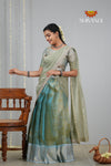 Festive Collection - Sky Blue Tiny Checks Traditional Half Saree | Lehenga For Girls !!!