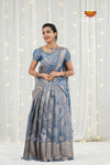 Blue Tissue Garland Traditional Half saree | Lehenga For Girls