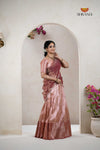 Peach Traditional Tissue Thuja Half Saree | Lehenga For Girls