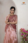 Peach Traditional Tissue Thuja Half Saree | Lehenga For Girls