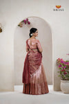 Peach Traditional Tissue Thuja Half Saree | Lehenga For Girls