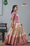 Gold Traditional Tissue Vine Embroidery Pattu Pavadai !!!