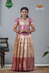 Gold Traditional Tissue Vine Embroidery Pattu Pavadai !!!