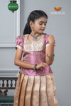 Gold Traditional Tissue Vine Embroidery Pattu Pavadai !!!