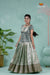 Traditional Pattu Pavadai For Girls in Green Spiral Tree Alpha
