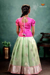 Ramar Green Silver Bird Traditional Pattu Pavadai Set for Girls
