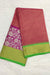 Green With Pink Pattu Pavadai Material