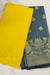 Yellow And Grey Pattu Pavadai Material