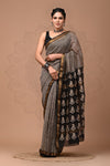 Black Pure Mahesh Silk Saree Saree with Unstitched Blouse