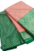 Green with Peach Pattu Pavadai Material
