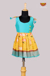 Yellow Pichwai Lotus Girl Baby Frock