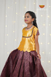 Festive Collection - Maroon Antique Wave Pattu Pavadai