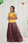 Festive Collection - Maroon Antique Wave Pattu Pavadai