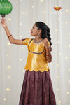 Festive Collection - Maroon Antique Wave Pattu Pavadai