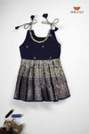 Navy Blue Tissue Coconut Just Born Baby Frock