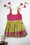 Green Peacock Circle Just Born Baby Frock