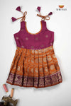 Mustard Yellow Peacock Circle Just Born Baby Frock