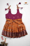 Mustard Yellow Peacock Circle Just Born Baby Frock