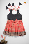 Peach Circle Peacock Just Born Baby Frock