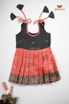 Peach Circle Peacock Just Born Baby Frock