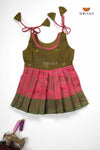 Pink Antique Pendent Just Born Baby Frock