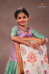Green Diamond Check Traditional Pattu Pavadai Set